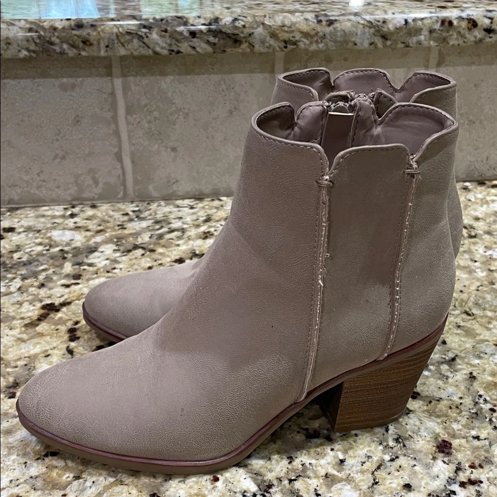MIA Taupe Heeled Ankle Boots